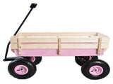 Outdoor Wagon All Terrain Pulling w/Wood Railing Air Tires Garden Cart W22740234