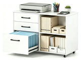 Mobile UnderDesk File Cabinet, Engineered Wood Rolling 3Drawer Office Storage Cabinet with 87393830