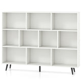 55" x 9.5" x 42" Bookcase w/ 5 Metal Legs 2 Anti-tip Devices Display Cabinet Rack 57278889