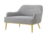 Modern Accent Chair Upholstered Armchair Single Sofa Chair with Curved Backrest and Gold Metal Legs N763P360684E