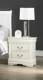 1pc Nightstand White Louis Philippe Solid wood English Dovetail Construction Antique Nickle Hanging B011P159911