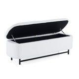 Elegant Ottoman with Spacious Storage Function, White N769P227981W