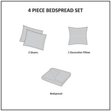4 Piece Cotton Reversible Tailored Bedspread Set Khaki Queen B03597516