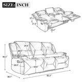 3 Seater Home Theater Recliner Manual Recliner Chair with a LED Light Strip Two Built-in Cup Holders WF323623AAE