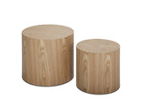 MDF side table/coffee table/end table/nesting table set of 2 with oak veneer for living W87640118