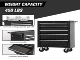 5-Drawer Rolling Tool Chest w/Lock & Key, Tool Storage Cabinet with Wheels, Top Cushion & Drawer W2660P217921