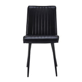 ZNTS Faux Leather Dining Chairs set of 2, Carbon Seel Metal Frame Leg, Black 61264021