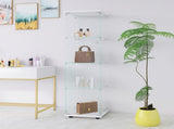 Glass Display Cabinet 4 Shelves with Door, Floor Standing Curio Bookshelf for Living Room Bedroom W1806P197873