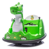 12V Kids Ride On Bumper Car W/Parents Control,Dinosaur Shape & Element Design,2WD,Spray With W1578P268994