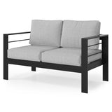 Outdoor Loveseat, All-Weather Metal Aluminum Outdoor Patio Furniture Sofa with 5