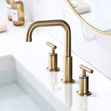 8 in. Widespread Double Handle Bathroom Faucet with Pop Up Drain in Brushed Gold W122459286
