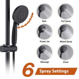 6 Inch Rain Shower Head with Handheld Shower Head Bathroom Rain Shower System W121956006