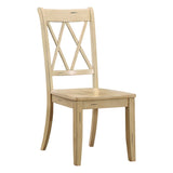 ZNTS Casual Buttermilk Finish Side Chairs Set of 2 Pine Veneer Transitional Double-X Back Design Dining B01143555