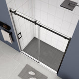 Glass shower door, sliding door, with 5/16" tempered glass and Matted Black finish 6074 W2122P167013