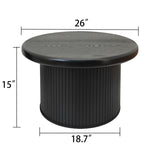 Modern Round Coffee Table Set Dual Table Combination with Unique Fluted Table Leg Design, Stylish W2729P199131