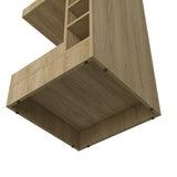 FM FURNITURE Lamer Corner Bar Cabinet with Wine Rack and Open Shelf, Natural Oak B128P269883