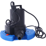 ZNTS 1/4 HP Automatic Swimming Pool Cover Pump 120 V Submersible with 3/4 Check Valve Adapter1850 GPH W465127590