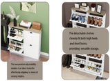 Shoe Storage Cabinet with 4 Flip Drawers, Freestanding Cabinet Organizer with Adjustable Shelf, W282P510222