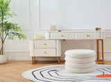 Round Storage Ottoman, Modern Sherpa Footstool, Teddy Vanity Stool with Flip-Top 81702540