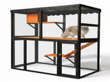 Wooden Catio Outdoor Cat Enclosure Large Cat House for Mulitiple Cats Walk ,Indoor 4 Tier Cat 31203530
