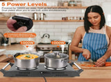 2000W Dual Burner Electric Hot Plate, 5 Temperature Settings , Portable Countertop Stove 15086821