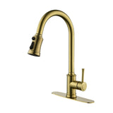 Single Handle High Arc Pull Out Kitchen Faucet,Single Level Stainless Steel Kitchen Sink Faucets W2287141939
