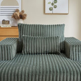62.5-Inch Corduroy Sponge Sofa Lounge Chair,No Assembly Required,Fluffy Modern Sleeper Chair for W834P206044