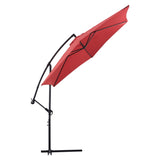 ZNTS 10ft Cantilever Patio Umbrella, Offset Hanging Outdoor Table Umbrella with Tilt Crank, 6 Sturdy 76910800