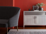 Kitchen storage sideboard and buffet server cabinet-White W28209580