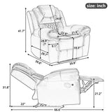 Home Theater Seating Manual Recliner Chair with LED Light Strip for Living Room,Bedroom, Black WF310725AAB