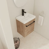 18'' Floating Wall-Mounted Vanity with Ceramic Sink & Soft-Close Cabinet Door, For Small W999P236339