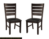 ZNTS Contemporary Design Dark Oak Finish Wooden Side Chairs Set of 2pc Upholstered Dining Furniture B01156370