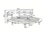 Outdoor Acacia Wood Round Daybed, Patio Lounger with Curved Slatted Backrest, Cushion and 4 N717P453341A