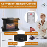 Electric Fireplace Heater 800W Artificial Flame Stove Heater with Accurate Digital Thermostat Timer 26779855