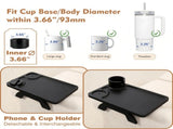 Couch Armrest Tray 3 in 1 Sofa Arm Tray Table with Swivel Cup Holder Phone Stand, Black 09153763