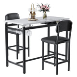 Kitchen Table Set, Dining Table and Chairs for 2, 3 Piece Dining Room Table Set with 2 Upholstered W578P150069