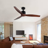 ZNTS 52 Antique Brown Ceiling Fan without Light with Remote Control W136772206