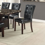 ZNTS Modern Parson Chairs Black Faux Leather Tufted Set of 2 Side Chairs Dining Seatings HSESF00F1750