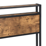 Full Size Metal Platform Bed Frame with Wooden Headboard and Footboard with USB LINER, No Box Spring W2297P164911