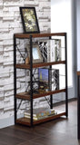 Weathered Oak and Black 3-shelf Bookcase B062P184586