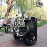 ZNTS Camouflage Foldable Bicycle Trailer Bike Trailer for Camping Pet Dog Cat Luggage Carry 97660378