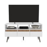 Aranjuez 47" Wide Tv Stand with Three Drawers, Three Open Shelves, Living Room, Tv Room White B070P254789