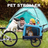 2-in-1 Bike Trailer & Push Cart for Pets - Detachable Bike Hitch & Push Handle Included W1364133910