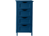 4-Drawer Painted MDF Bathroom Cabinet 11.82*11.82*32.29in Navy Blue 44353502