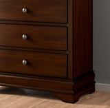 ZNTS Louis Philippe Style 1pc Chest of Drawers Brown Cherry Finish Okume Veneer Bedroom Furniture B01146480