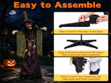 74" Animated Forest Witch Halloween Decoration with Moving Head & Swinging Arms, Dual Mode Control 63609628