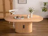 59 Inch Oval Dining Table for 4-6 Oval Table Kitchen Modern Oval Dining Room Table with 2-Layer W3081P338358