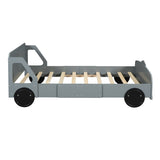 Full Size Car-Shaped Platform Bed with Wheels,Gray WF311753AAE