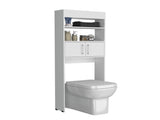 Over The Toilet Cabinet 63" H, Two Shelves, Double Door B097P296806