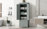 ZNTS Tall Storage Cabinet with Two Drawers for Bathroom/Office, Grey WF299284AAE